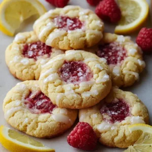 Easy Lemon Raspberry Cookies with Fresh Raspberries