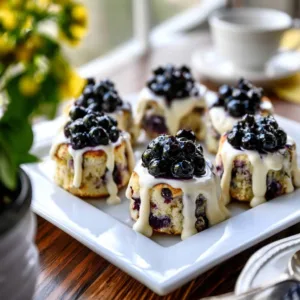 Blueberry Shortcake dessert with fresh blueberries and whipped cream