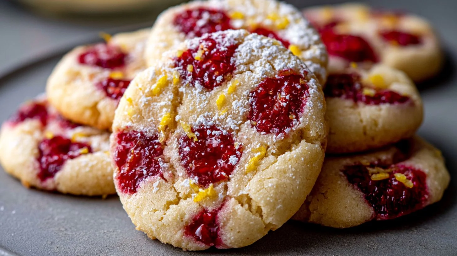 Chewy Lemon Raspberry Cookies