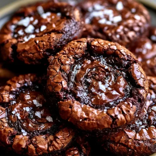 Delicious homemade chocolate brownie cookies stacked on a plate