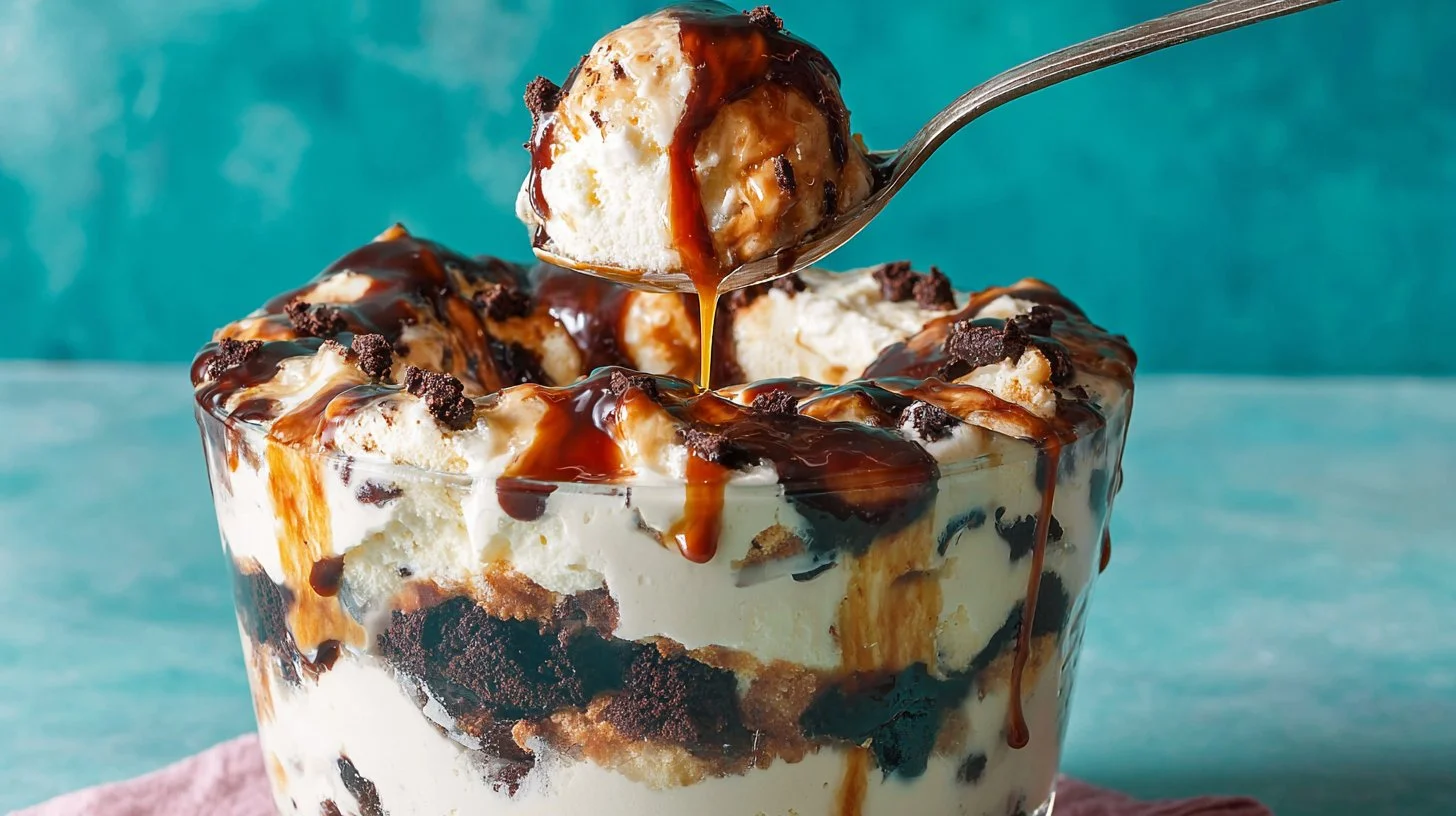 Chocolate Brownie Trifle with Gooey Chocolate Pieces