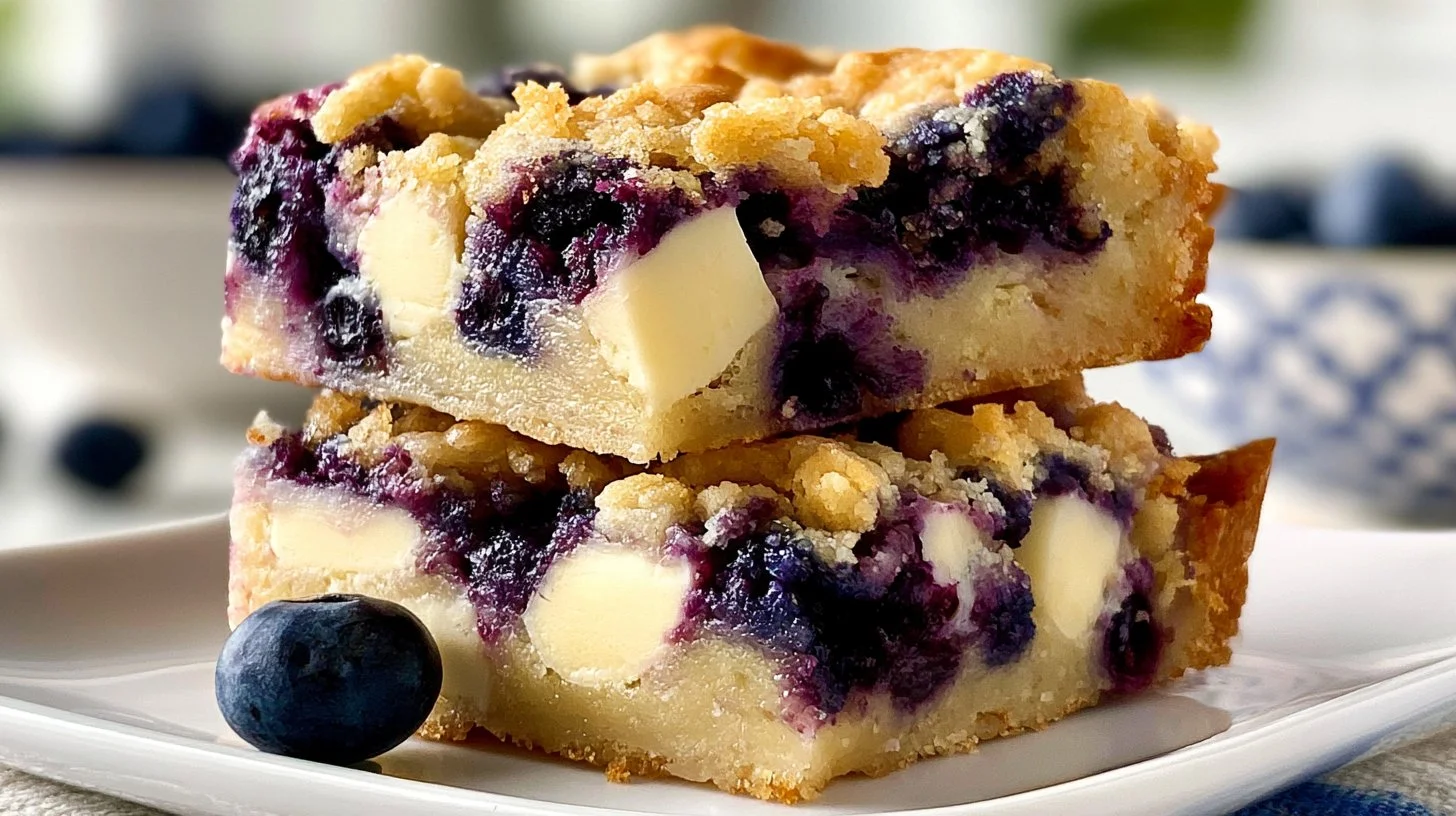 Cozy Blueberry Blondies
