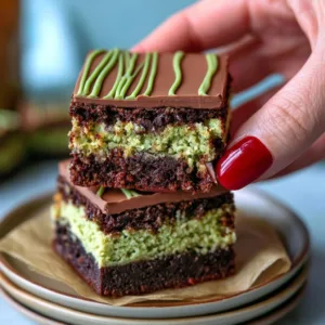 Delicious Dubai chocolate brownies with a rich, fudgy texture and chocolate drizzle