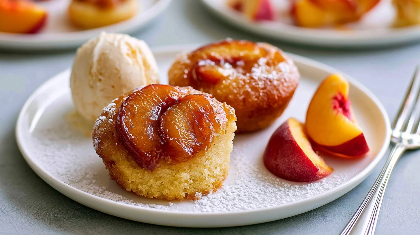 Fresh Mini Peach Upside Down Cakes