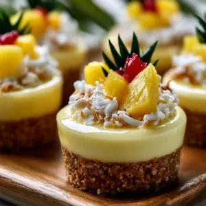 Hawaiian pineapple cheesecake cups topped with fresh pineapple slices