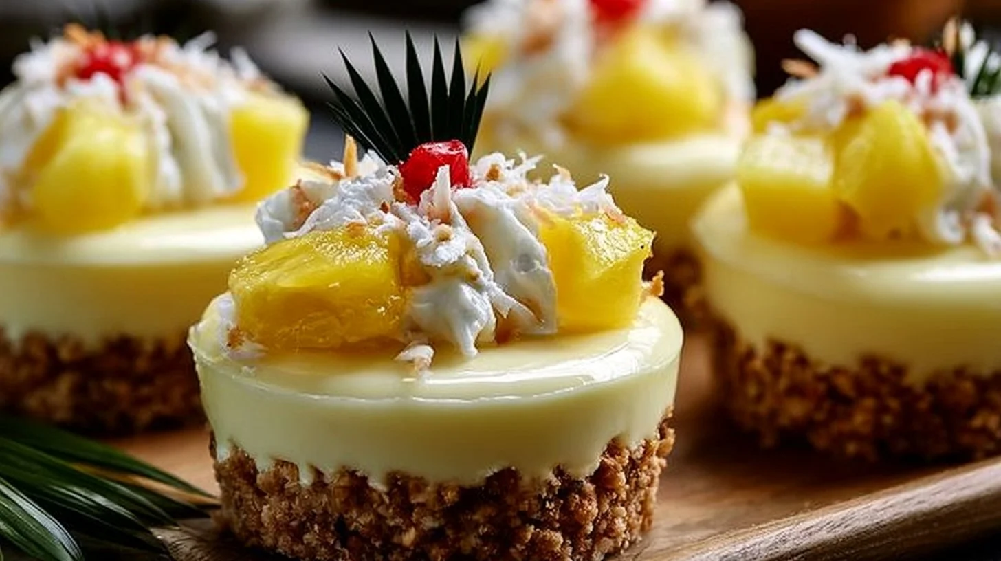 Hawaiian Pineapple Cheesecake Cups for Tropical Parties