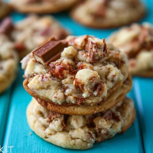 Delicious Kit Kat chocolate chip cookies freshly baked and ready to enjoy