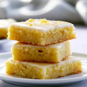 Delicious homemade lemon brownies with a zesty lemon glaze