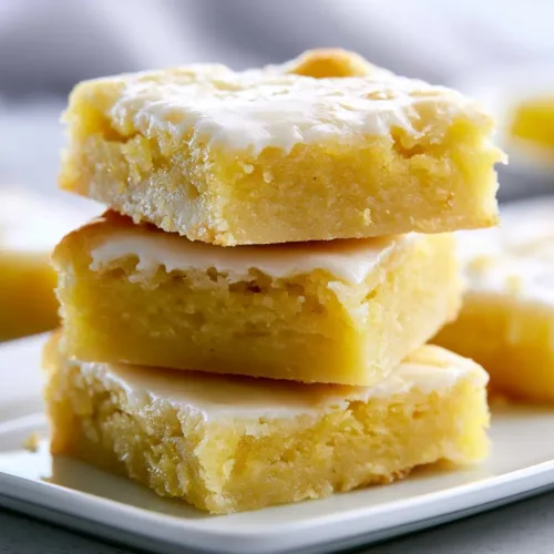 Delicious homemade Lemon Brownies on a plate