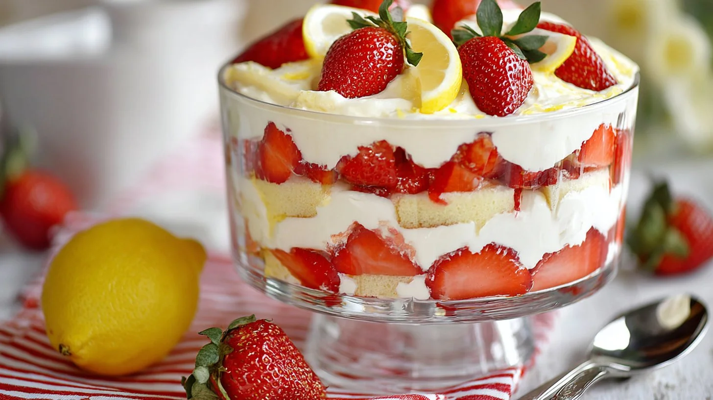 Lemon Strawberry Trifle with Bright Citrus Flavor
