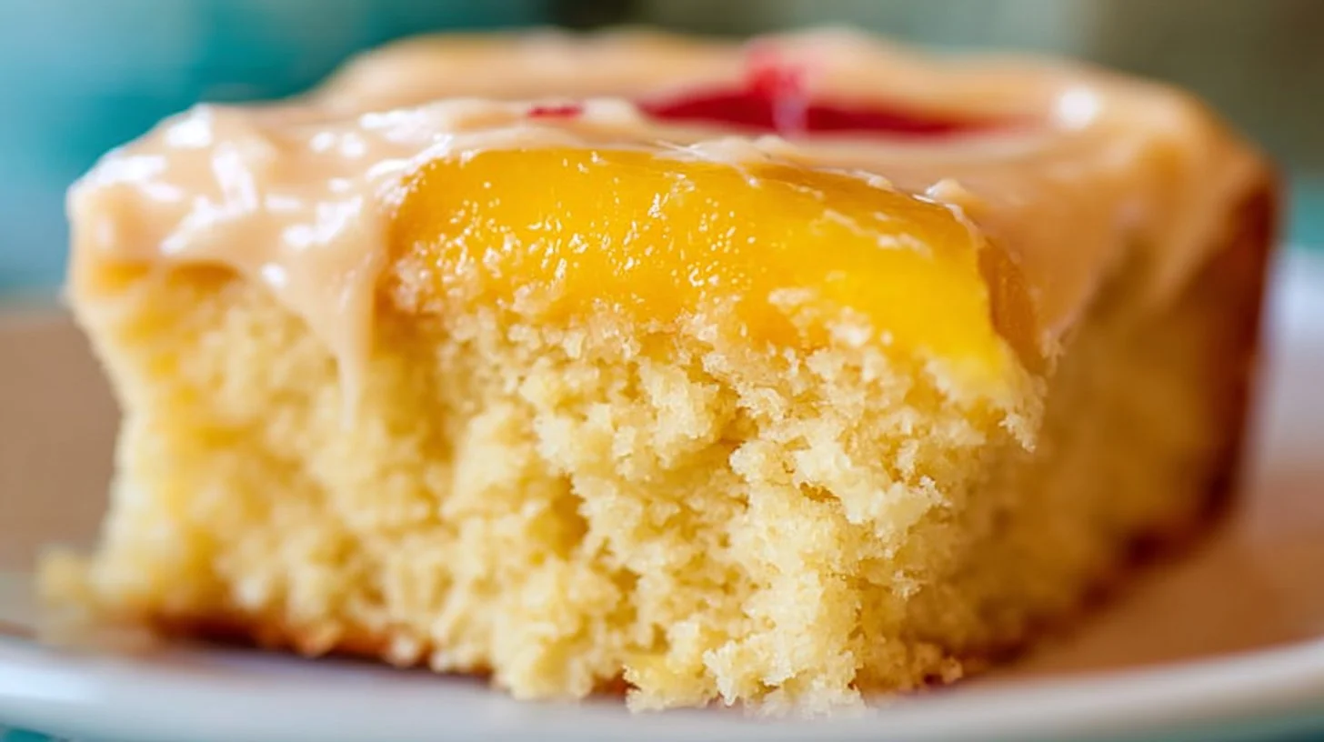 Peach Cake with Brown Sugar Frosting