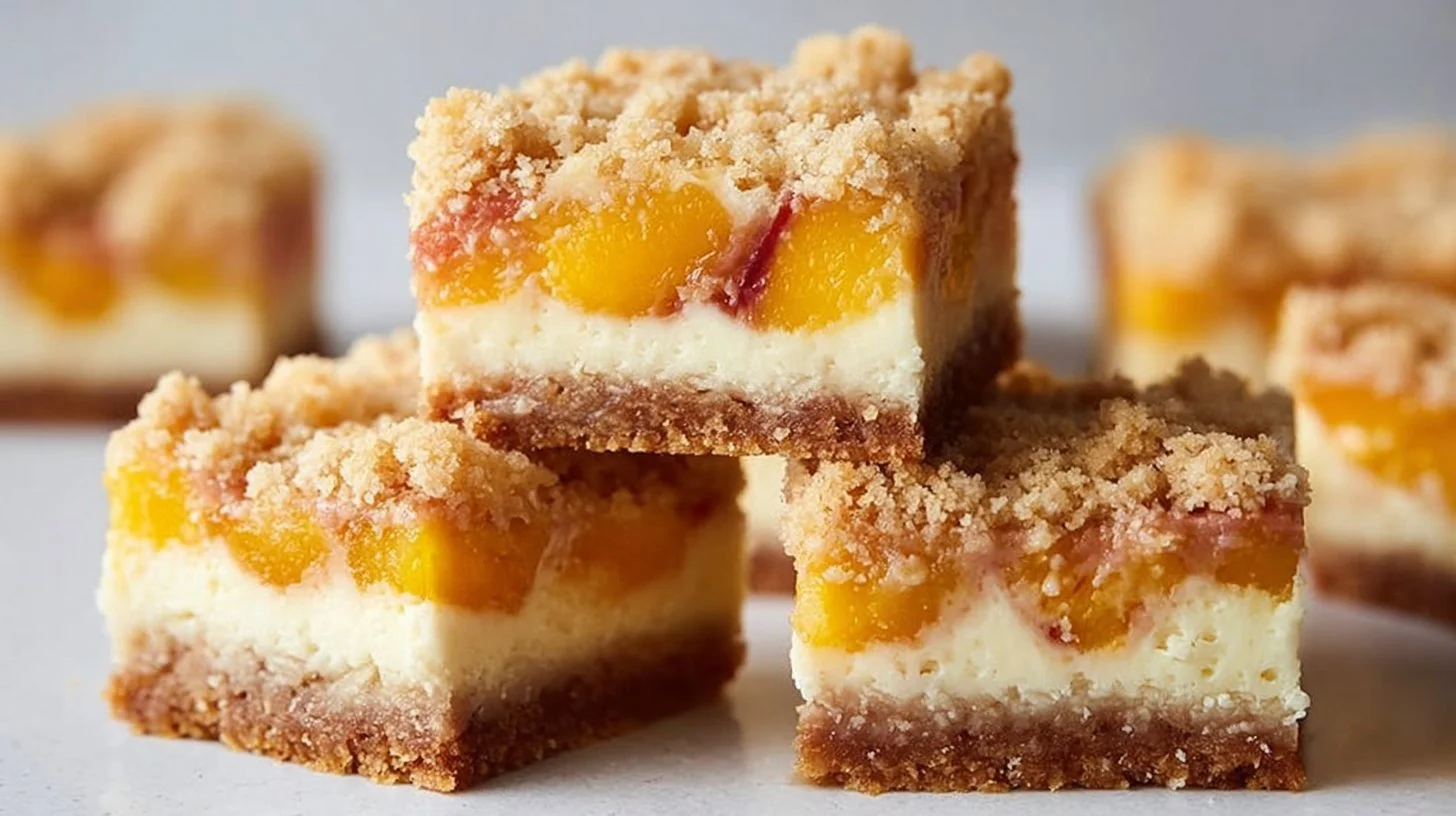 Peach Cobbler Cheesecake Bars for Summer Parties 2 Peach Cobbler Cheesecake Bars for Summer Parties