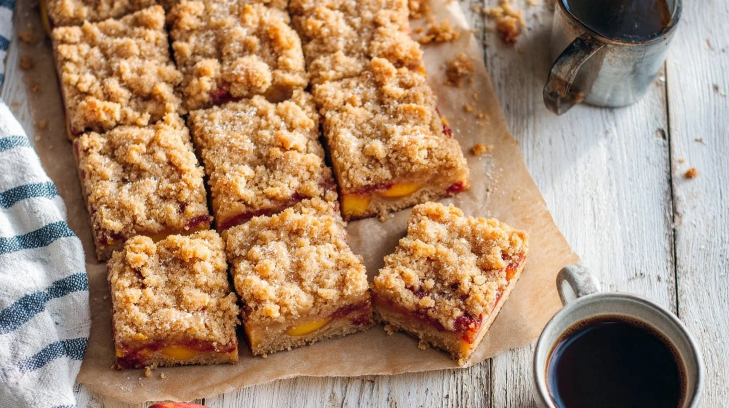 Peaches and Cream Crumble Bars