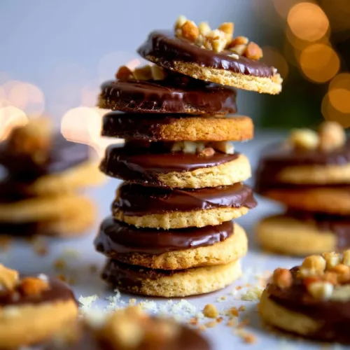 Peanut Butter and Honey Shortbread Cookies arranged on a plate