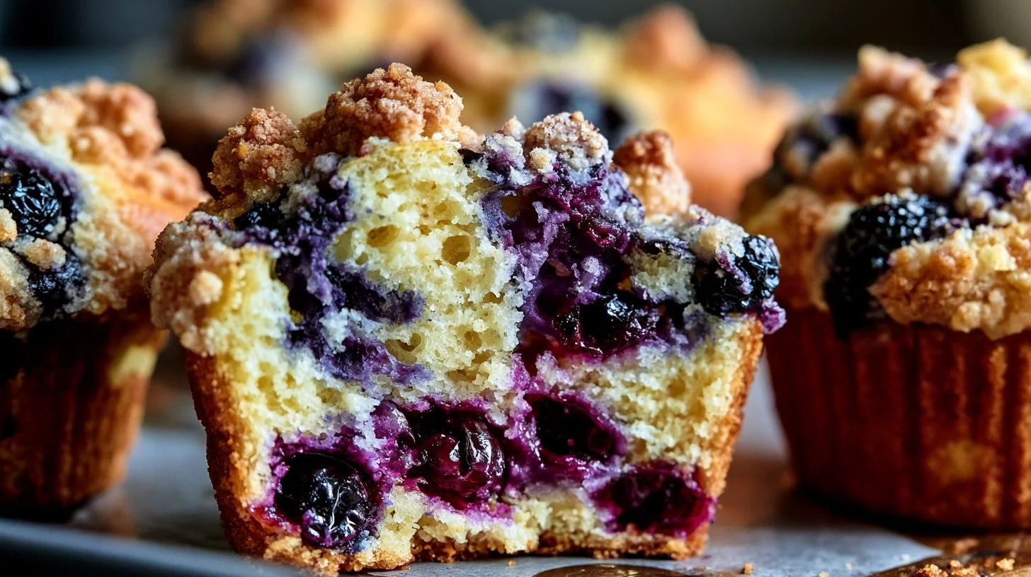 Quick Sourdough Discard Blueberry Muffins