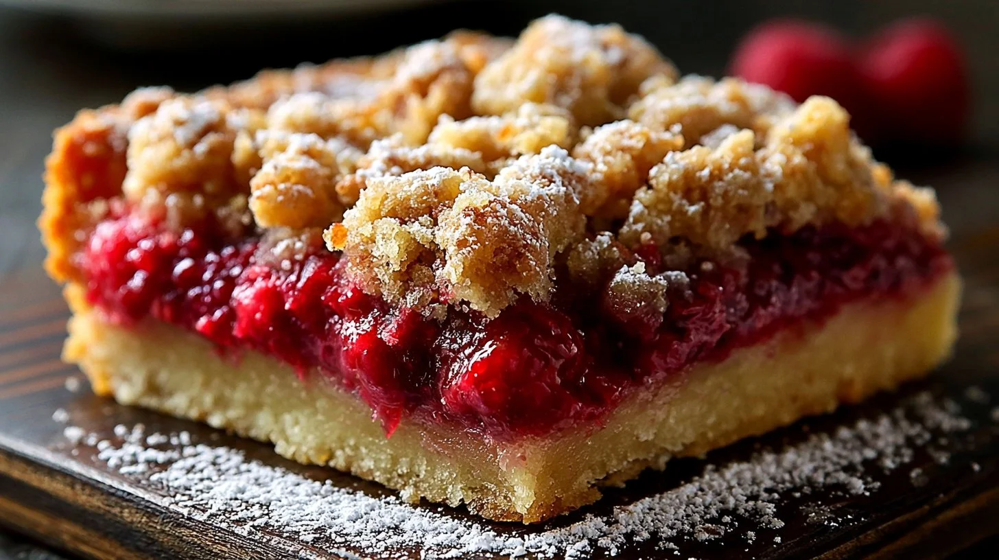 Rhubarb Shortbread Streusel Bars