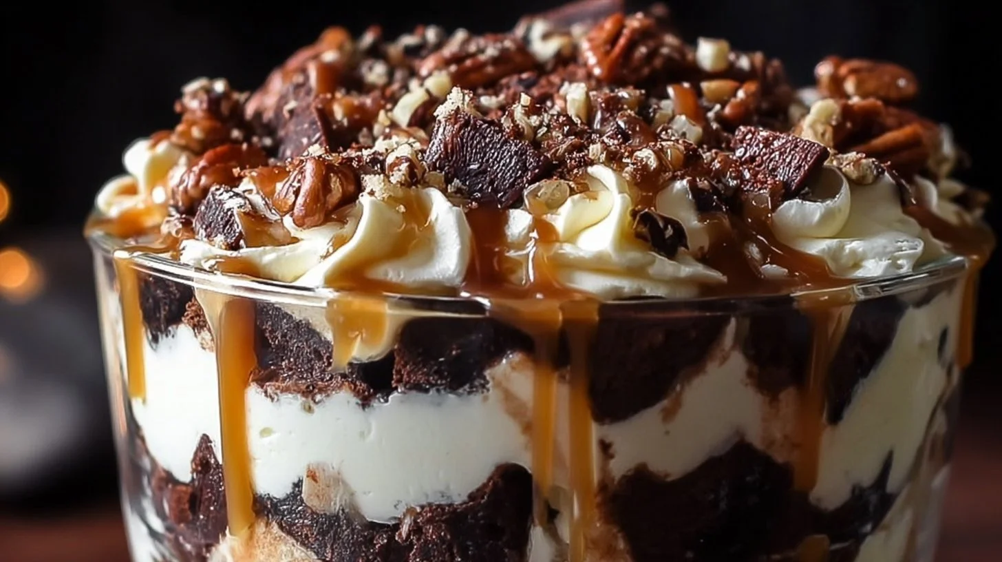 Salted Caramel Brownie Cheesecake Trifle 2 Salted Caramel Brownie Cheesecake Trifle