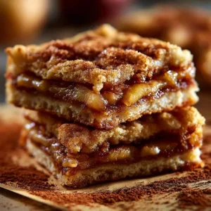 Soft Apple Snickerdoodle Bars with cinnamon and apple chunks