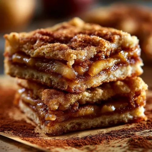 Soft Apple Snickerdoodle Bars with cinnamon and apple chunks