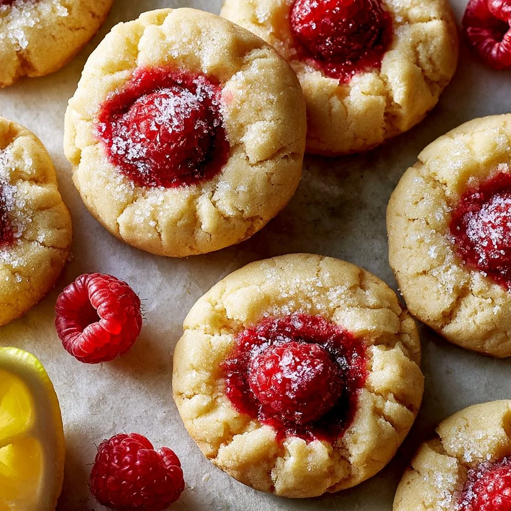 Freshly baked soft lemon raspberry cookies with vibrant colors.