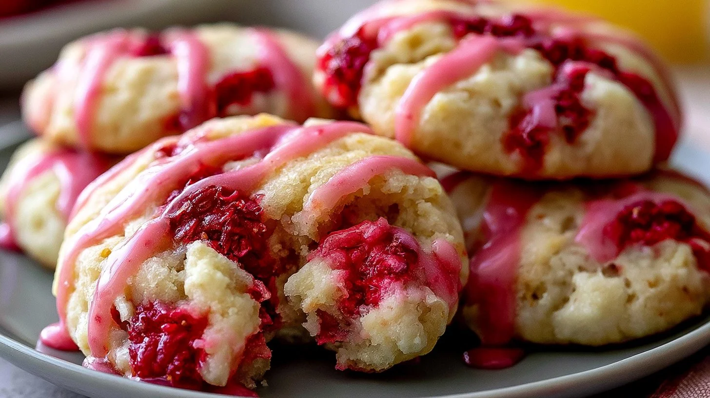 Soft Lemon Raspberry Cookies