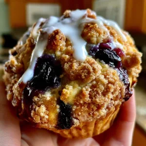 Freshly baked sourdough blueberry lemon muffins on a plate