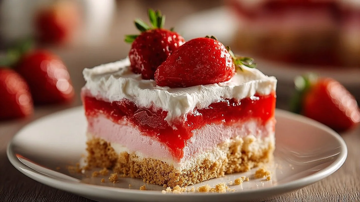Strawberry Lasagna with Creamy 2 Strawberry Lasagna
