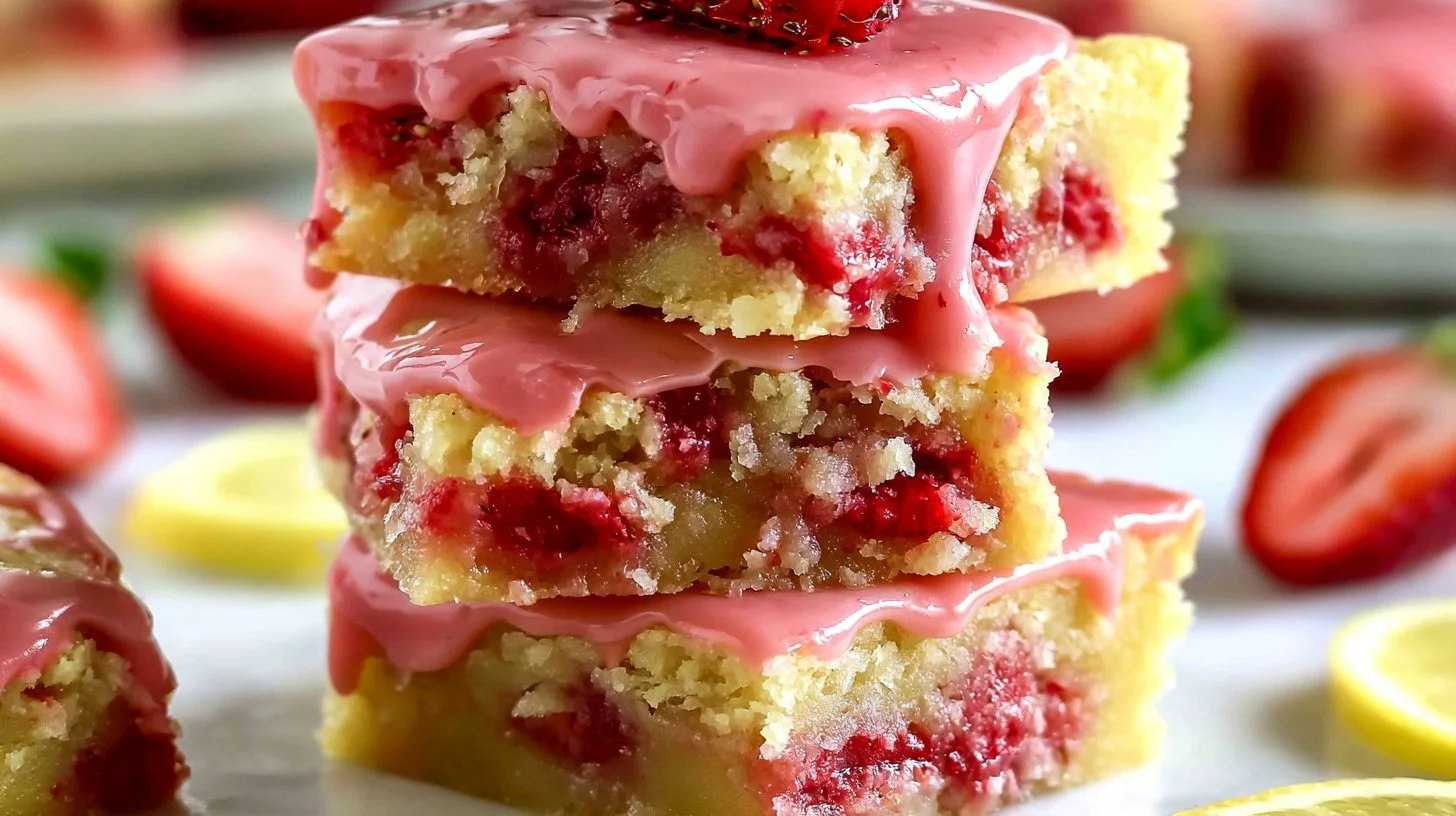 Strawberry Lemon Blondies – Easy Summer Dessert Bars