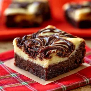 Delicious swirled cheesecake brownies made from scratch