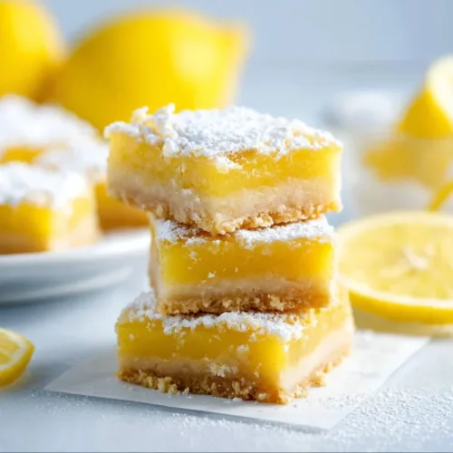Delicious homemade easy lemon bars with a creamy lemon filling and crust