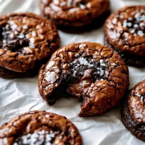 Decadent fudgy chewy browkies on a white plate