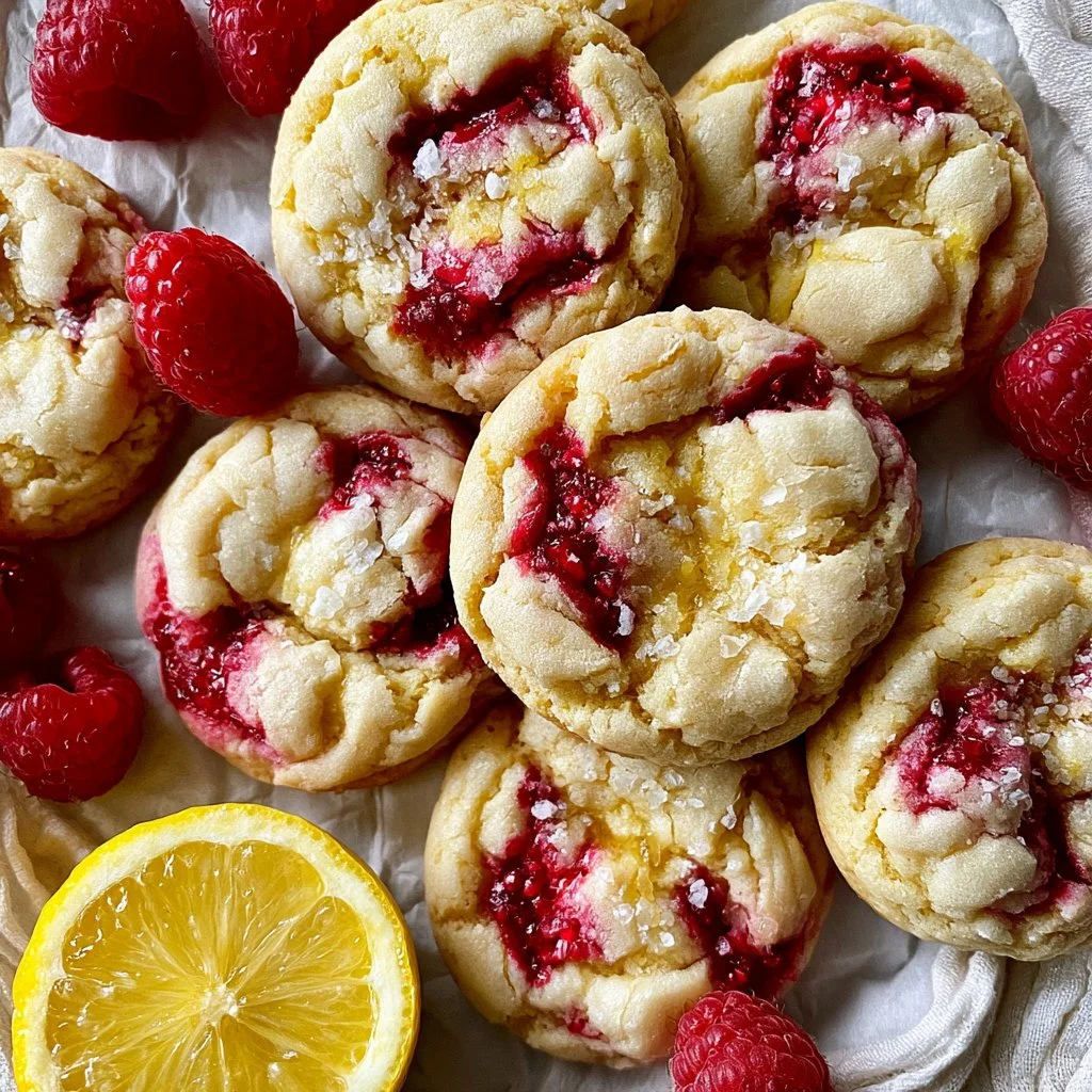 Delicious lemon raspberry cookies on a plate, perfect for any dessert lover.