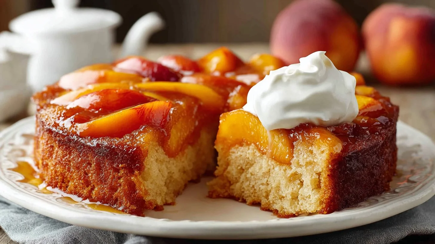 Warm Peach Cobbler Bars with Cinnamon Crumble
