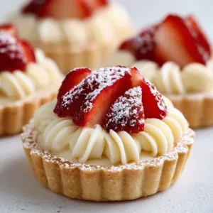 Delicious white chocolate mousse tartlets topped with fresh berries