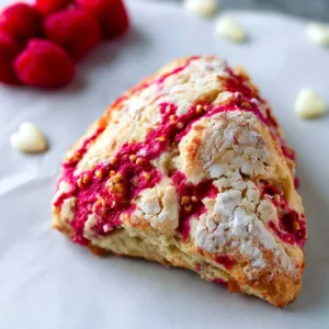 White Chocolate Raspberry Scones 2 Delicious white chocolate raspberry scones fresh out of the oven