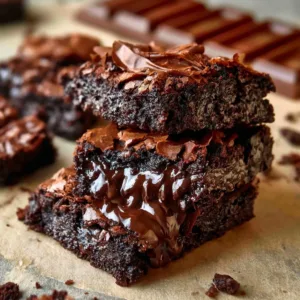 Best Brownie Recipe 2 Delicious brownies made from the best brownie recipe, topped with chocolate and walnuts.