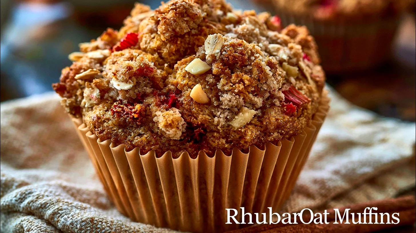 Rhubarb Oat Muffins