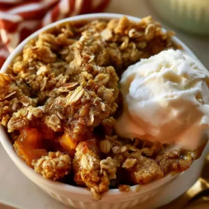 Delicious Better Than Pie Pumpkin Crisp dessert served in a baking dish.