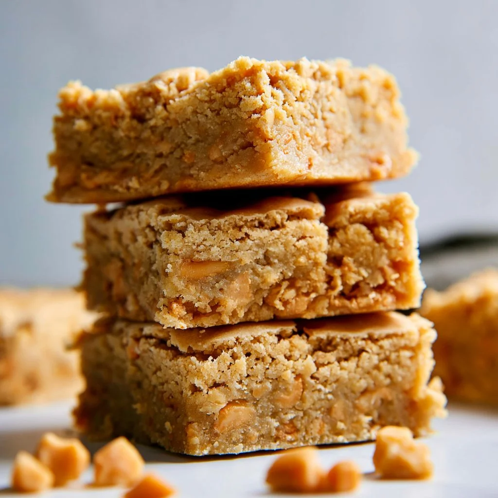 butterscotch-blondies-2026-07-18-193622 Delicious homemade Butterscotch Blondies on a wooden plate