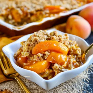 Easy Fresh Apricot Crisp 3 Fresh apricot crisp dessert topped with oats and nuts