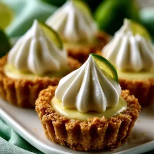 Easy mini no bake key lime pies with a creamy filling and graham cracker crust