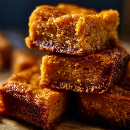 Deliciously baked easy pumpkin blondies with spices and chocolate chips
