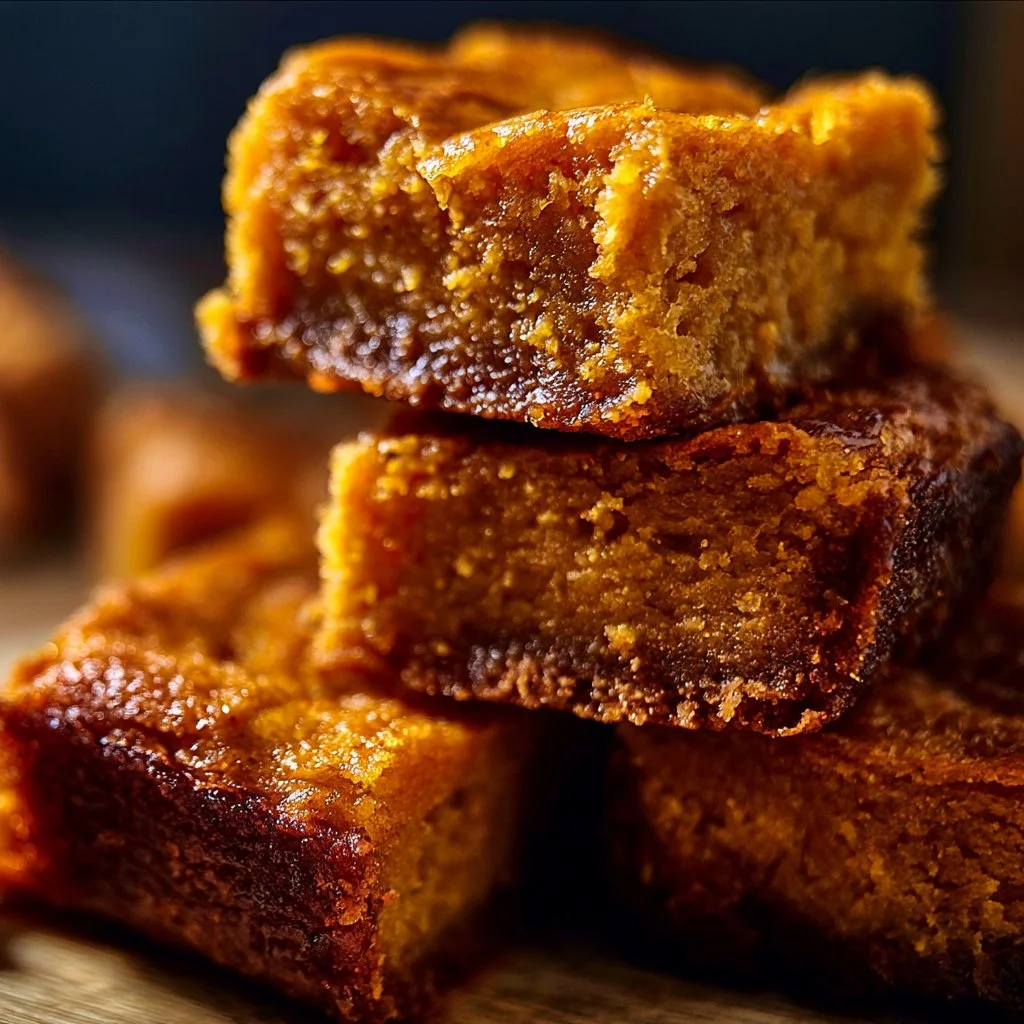 Deliciously baked easy pumpkin blondies with spices and chocolate chips