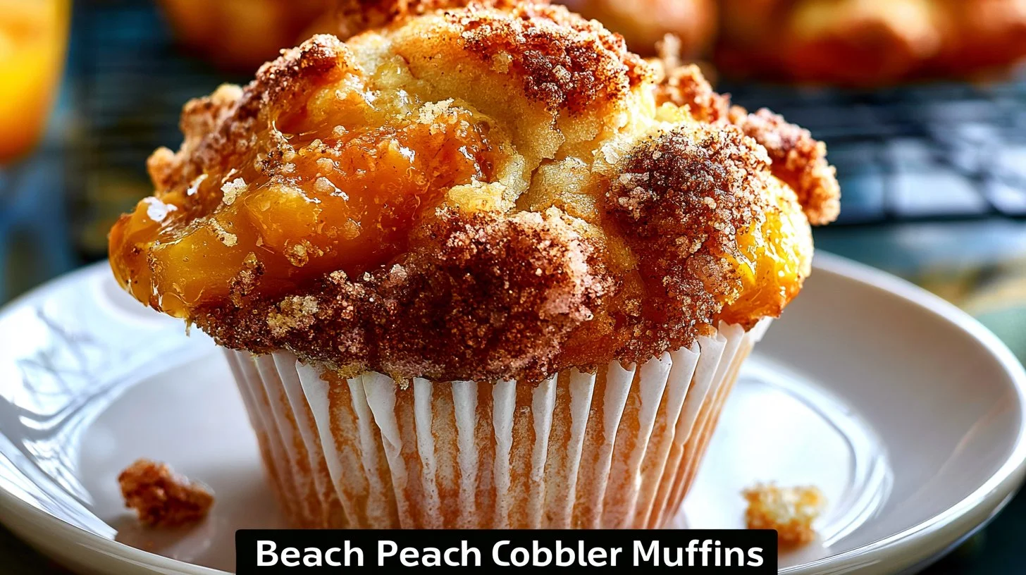 Homemade Peach Cobbler Muffins