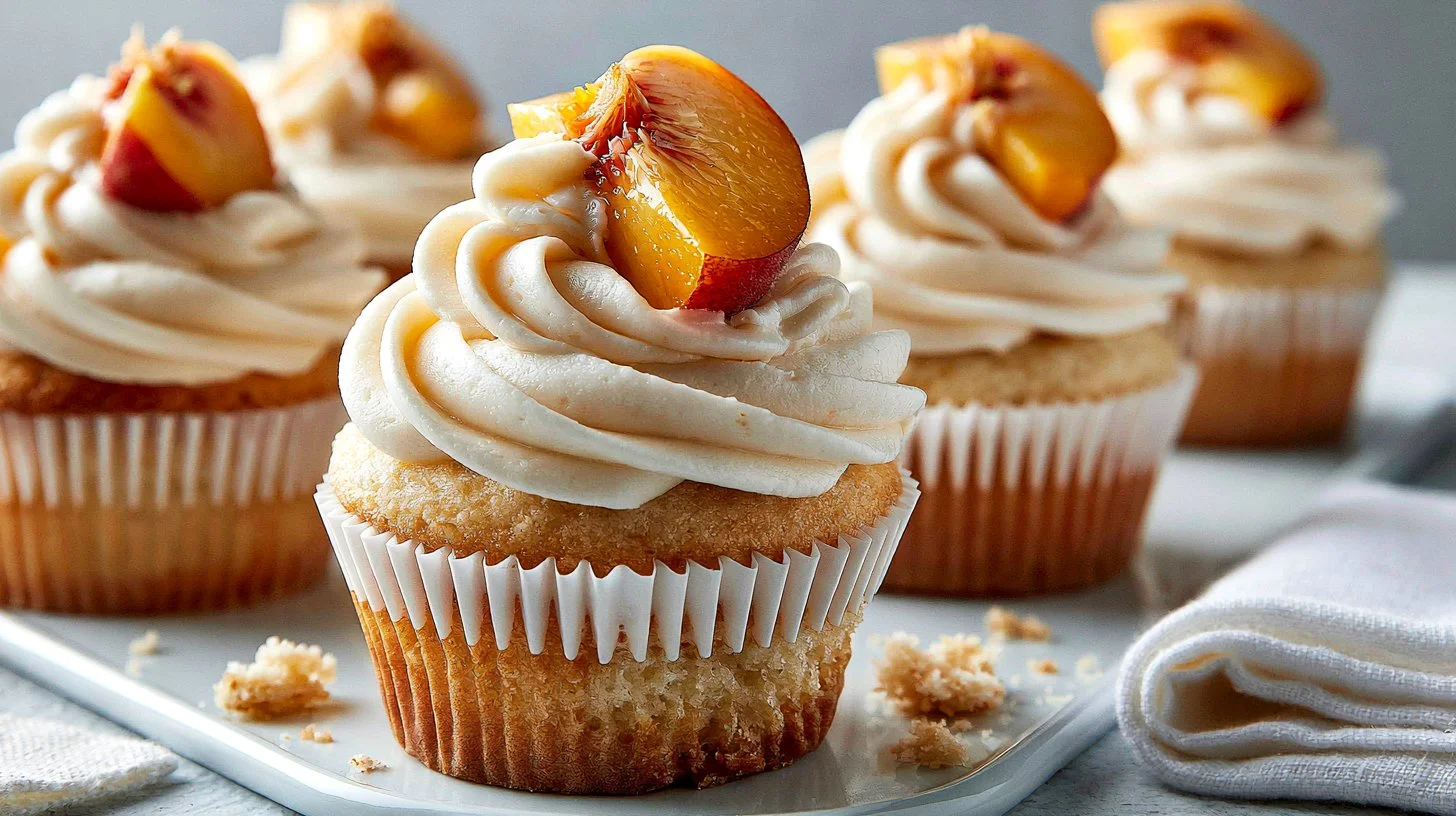 Honey Peach Cream Cheese Cupcakes