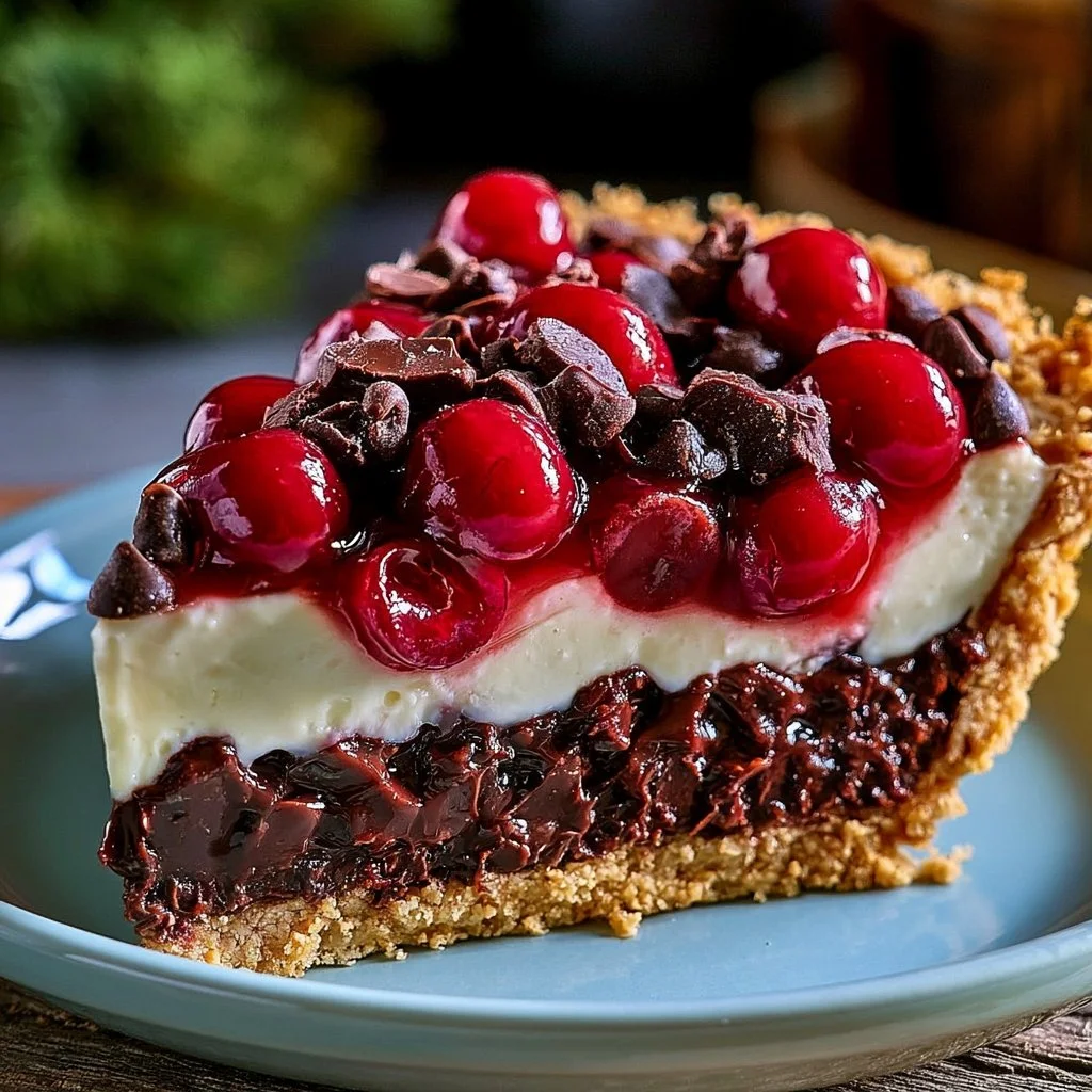 no-bake-chocolate-cherry-cream-pie-2026-07-15-170925 No-bake chocolate cherry cream pie topped with chocolate and cherries