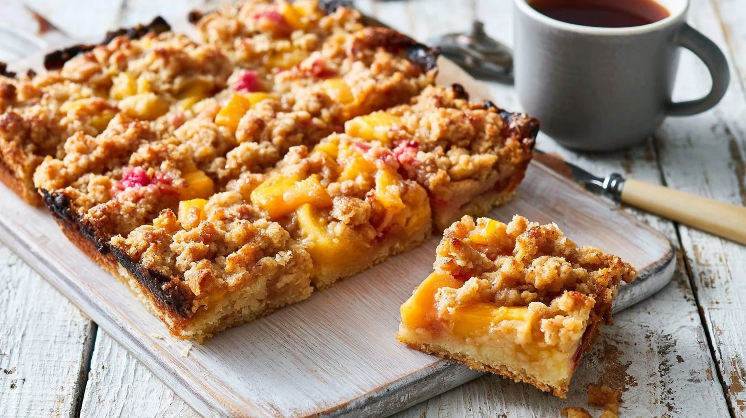 Peaches and Cream Crumble Bars