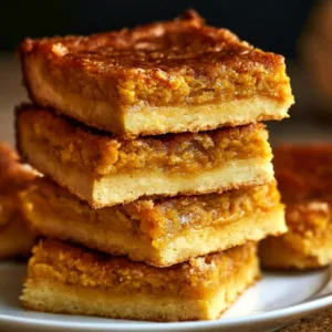 Plate of homemade Pumpkin Gooey Butter Bars topped with cinnamon