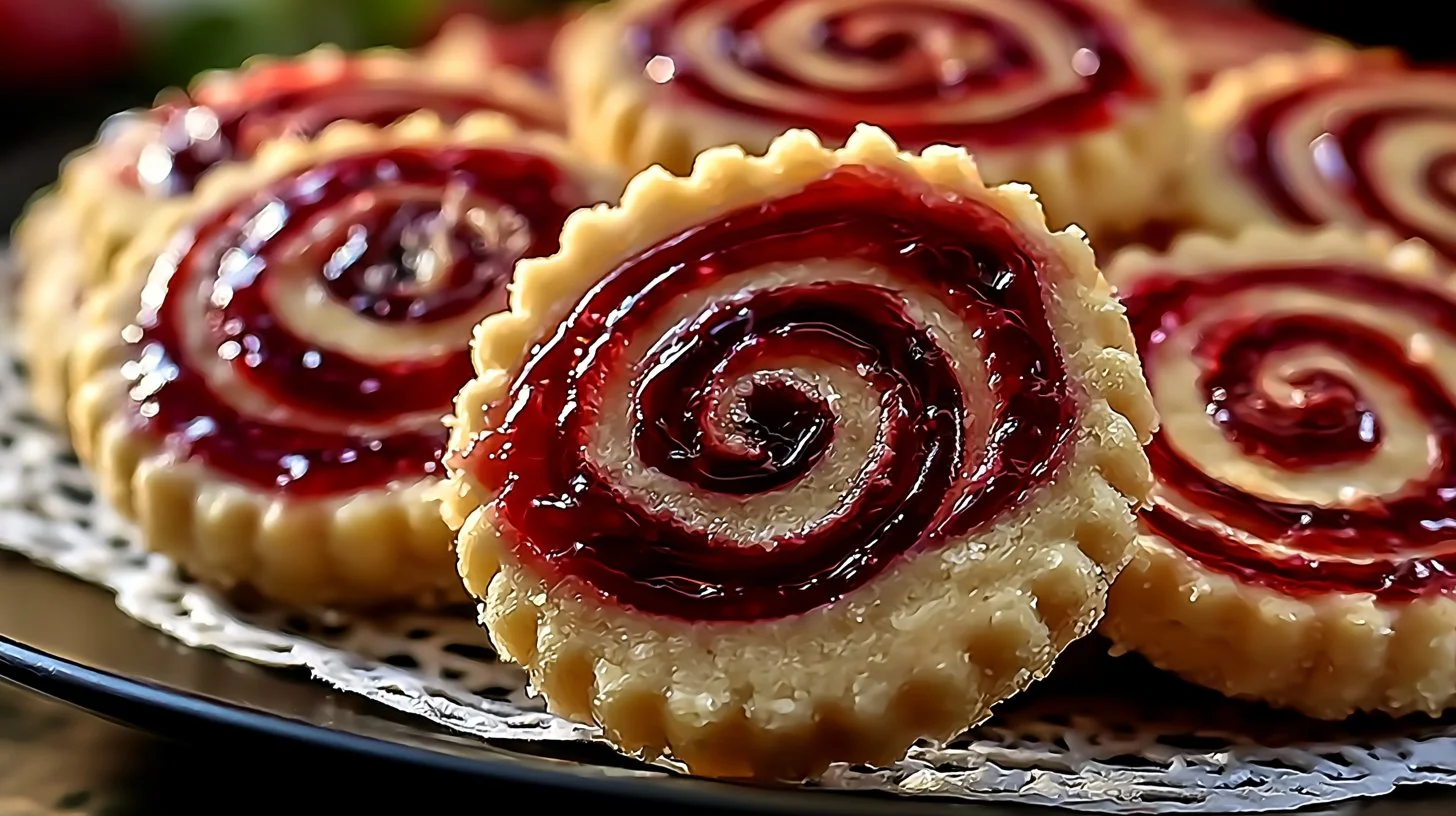 Raspberry Swirl Shortbread Cookies