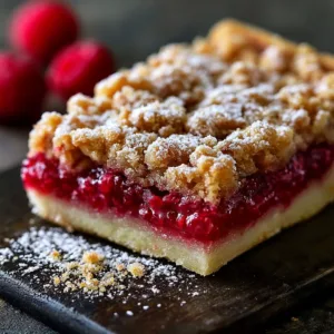 Delicious rhubarb shortbread streusel bars served on a white plate.